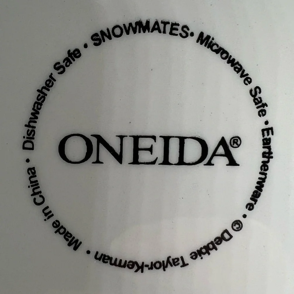 Oneida’s Snowmates Cream Square Earthenware Salad Plate